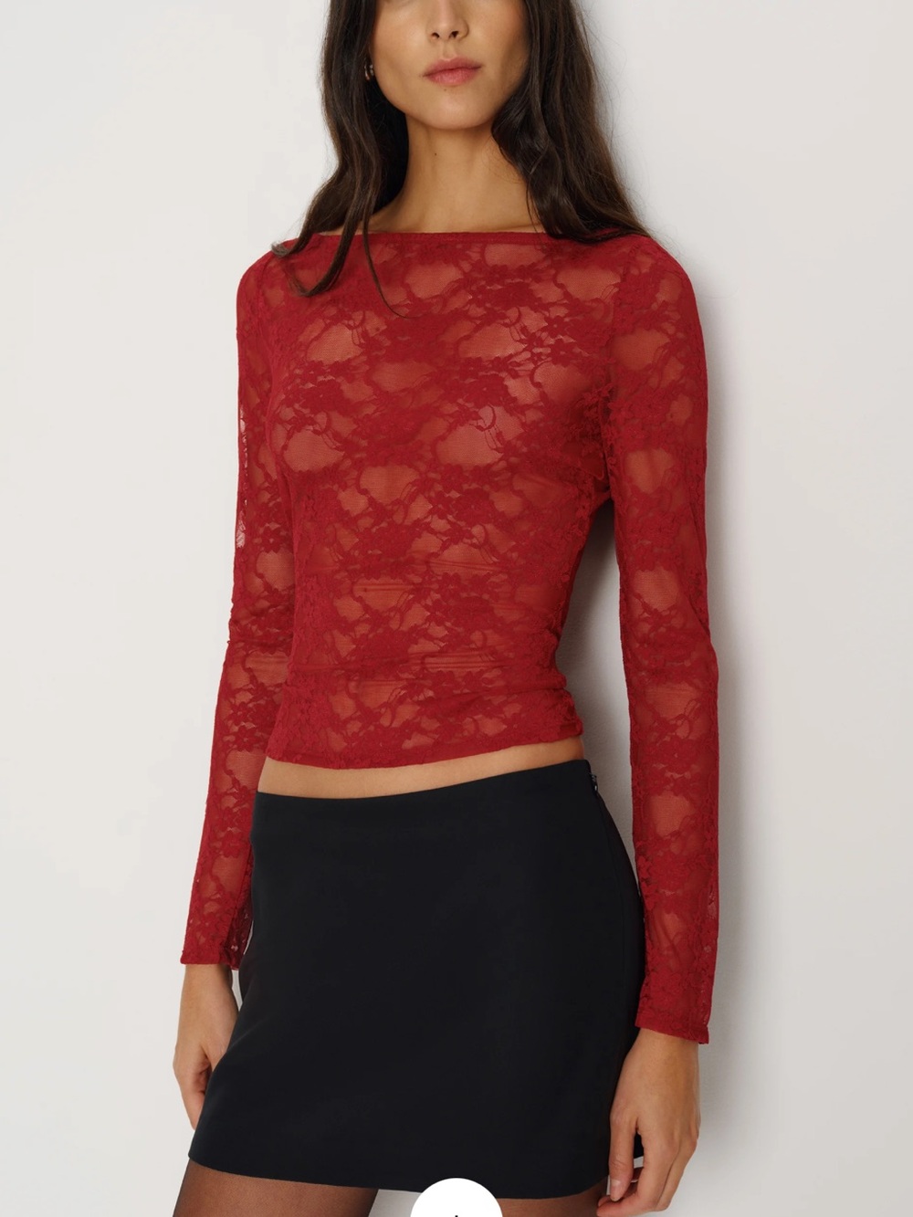 NWT Reformation Adriano Red Lace Top